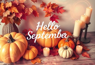 Pumpkins and candles welcome september