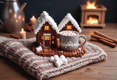Hot cocoa and gingerbread evoke winter coziness