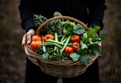 Fresh vegetables in a basket