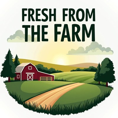 Red barn in green field, dirt road access