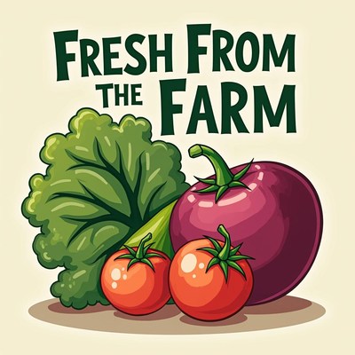 Fresh farm produce including tomatoes and eggplant