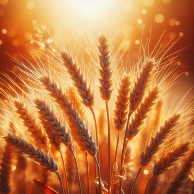 Wheat stalks glow in the afternoon sun