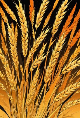 Golden wheat stalks stand tall in the field