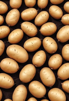 Heap of golden potatoes