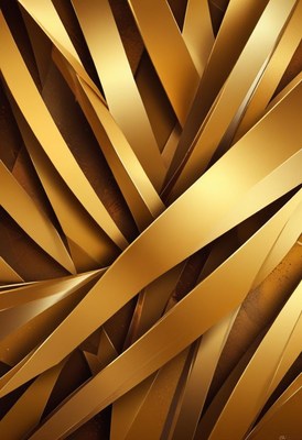 Golden strips create a unique geometric pattern