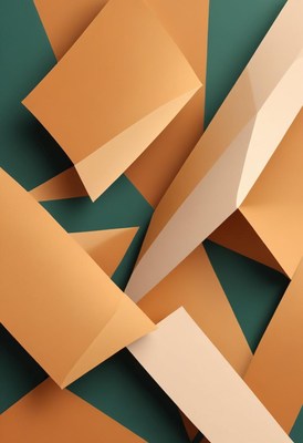 Abstract shapes in brown, beige, and green