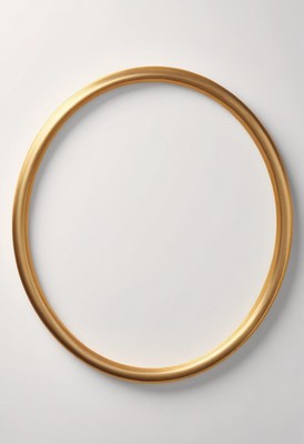 A gold circle frame on a white background