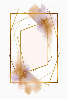 A golden frame with watercolor accents