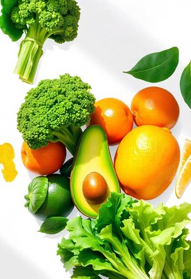 Fresh produce on a white background