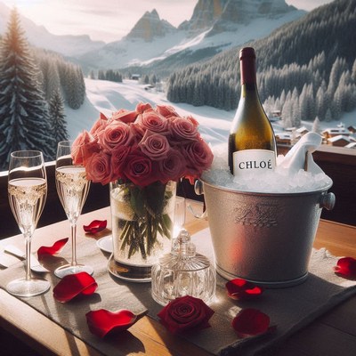 Champagne and roses create a romantic night