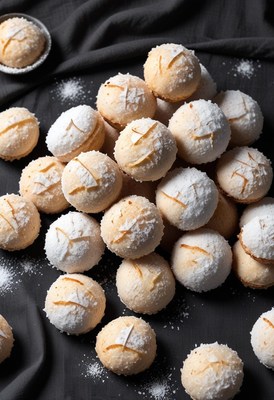 A pile of freshly baked coconut macaroons
