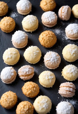 Various cookies dusted with powdered sugar