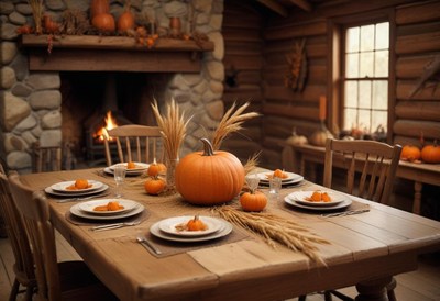 A rustic table setting for a cozy dinner party