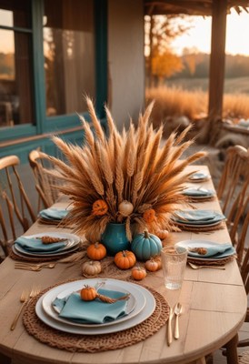 A beautiful table setting for a fall dinner