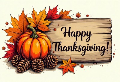 Happy thanksgiving with autumn elements!