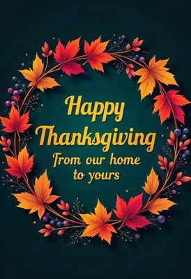 Happy thanksgiving from our home to yours