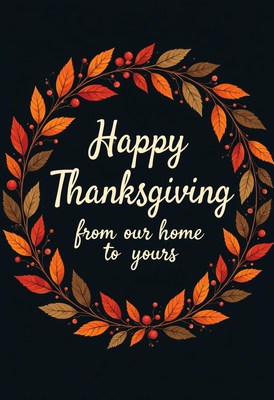 Happy thanksgiving from our home to yours