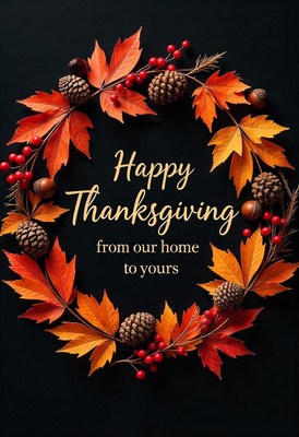 Happy thanksgiving from our home to yours