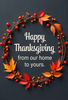 Happy thanksgiving from our home to yours