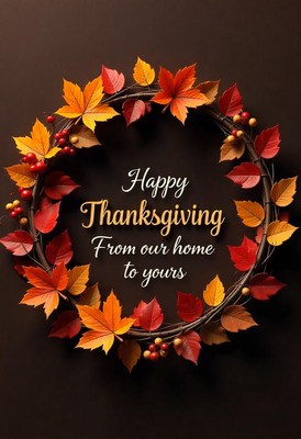 Thanksgiving wreath: from our home to yours!