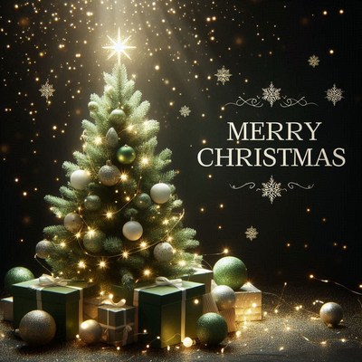 A decorated christmas tree with gifts and lights