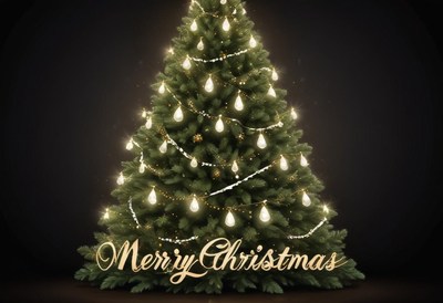 A decorated christmas tree with lights