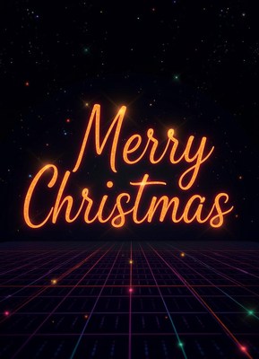 Merry christmas with a digital grid design