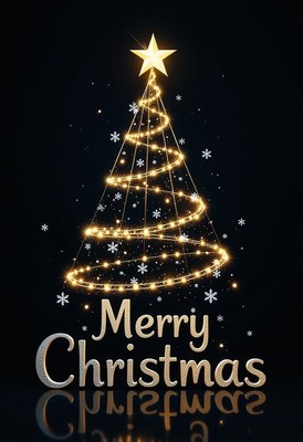 A sparkling christmas tree with a star on top