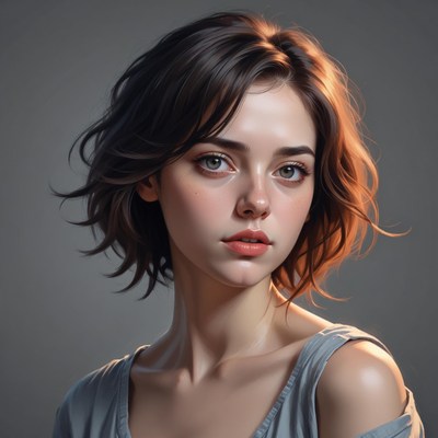 A woman with short, wavy hair looks directly at the camera