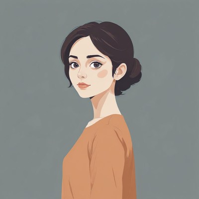 A woman with dark hair looks over her shoulder
