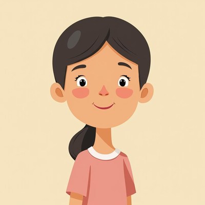 A young girl smiles cheerfully