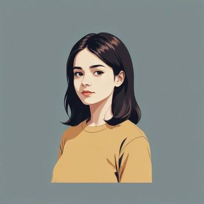 A woman with brown hair looks off to the side