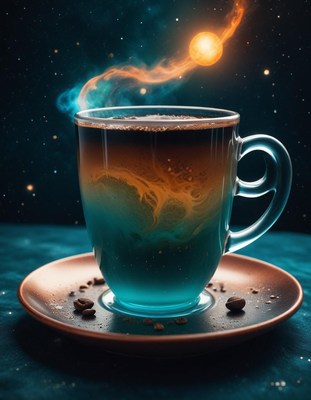 A cup of coffee with a cosmic twist