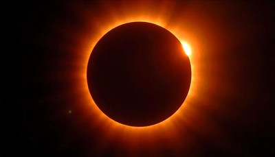 A solar eclipse seen from earth