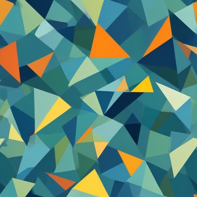 Colorful abstract triangles in blue, green, orange, yellow