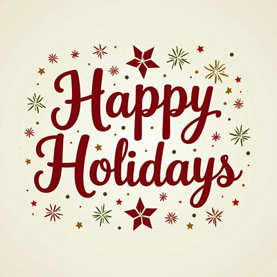 Happy holidays with festive stars