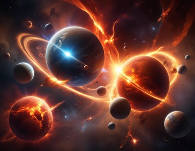 Planets collide in a fiery cosmic event