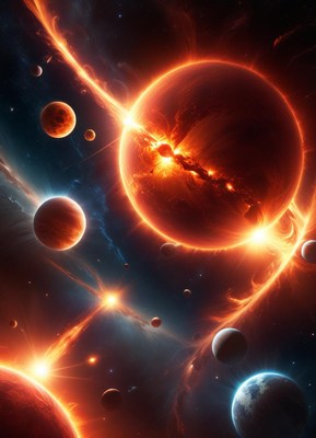 A red giant erupts in a cosmic display of energy