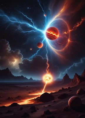 Lightning strikes planets in a distant galaxy