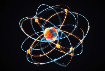 A model of an atom with electrons orbiting the nucleus