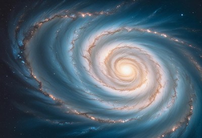 A spiral galaxy in space