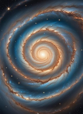 A spiral galaxy captured in space