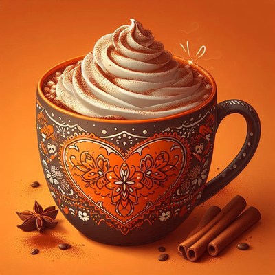 A warm mug of coffee topped with whipped cream