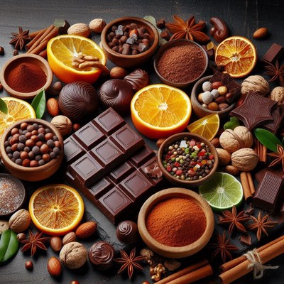 Chocolate, oranges, and spices create a delicious spread
