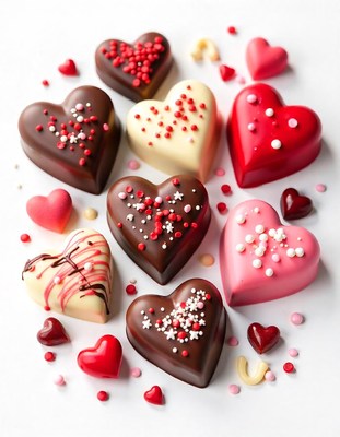 Chocolate heart candies make a sweet valentine's treat