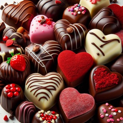 Heart-shaped chocolates, ideal for valentine's day