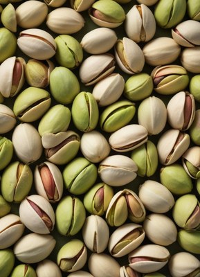 Close-up of pistachio nuts and their shells
