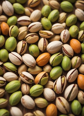 A close-up of pistachios, ready to eat