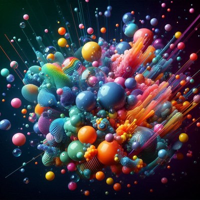 A colorful abstract sphere of spheres