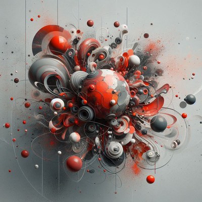 The image is a digital painting of an abstract composition